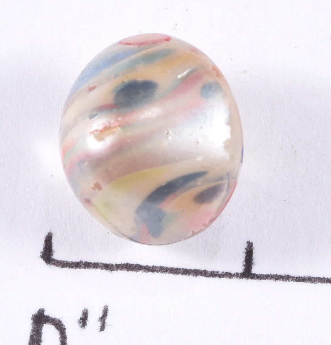 Antique Multicolor Swirl Glass Button (1 of 2)