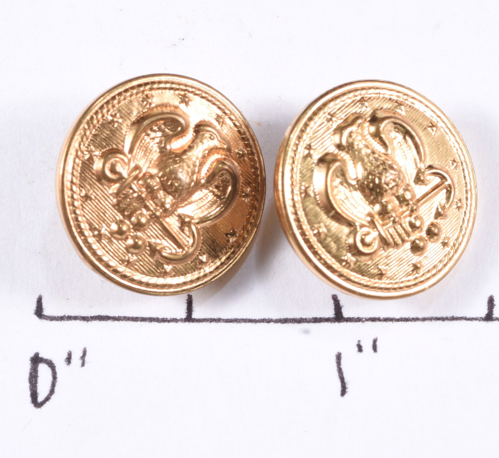 Pair of Brass Eagle Vintage Buttons: see photos for details.