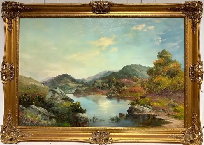 Loch Lomond Scottish Highlands Signed Oil Painting Listed British Artist c. 1970's (1 of 12)