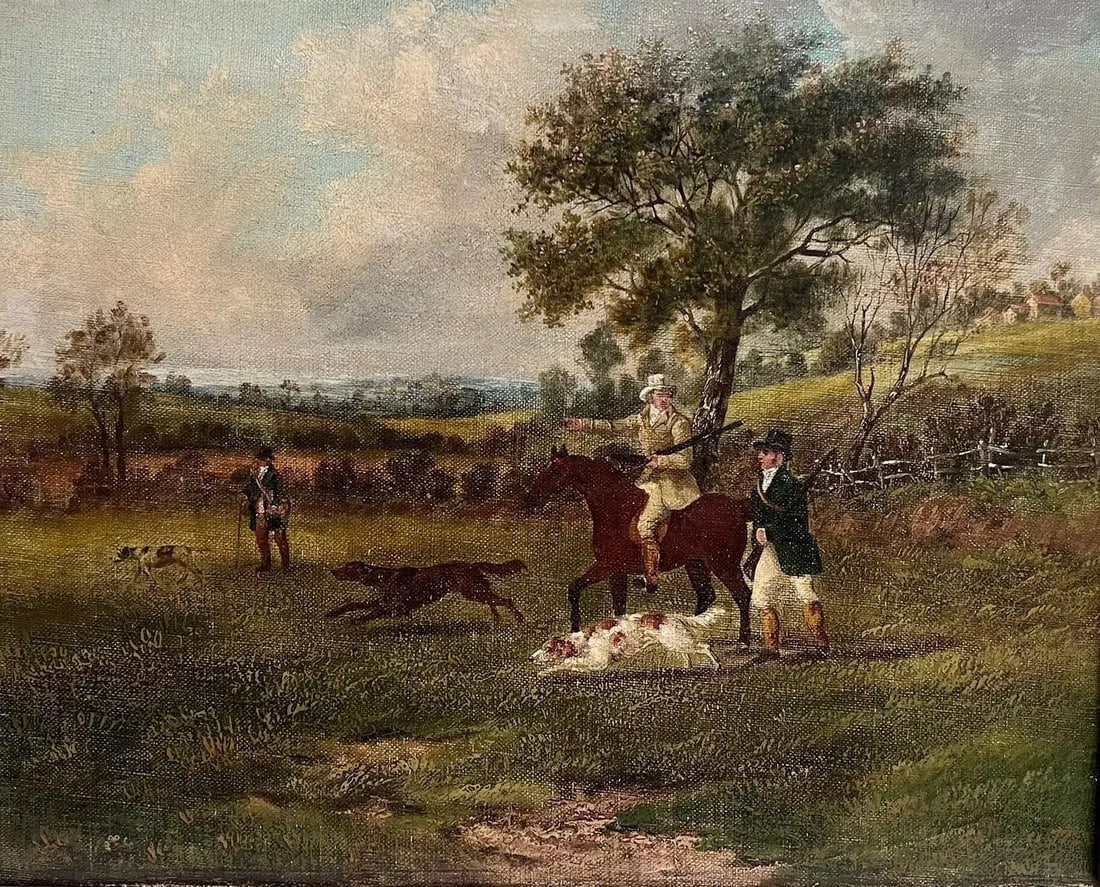 Early 19th Century British Oil Painting Country Gentleman Shooting in Landscape (1 of 6)