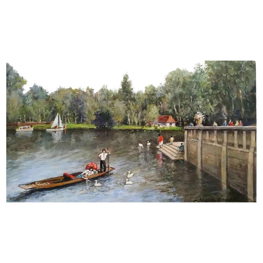 Traditional English Painting the Italian Lake, Hever Castle, Kent England (1 of 9)