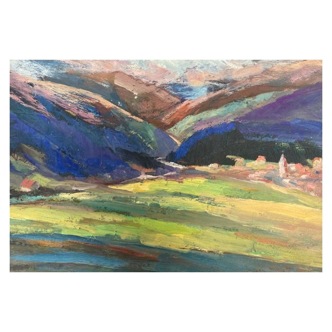 Leon Hatot Vintage French Impressionist Oil Purple Provence Hills (1 of 4)