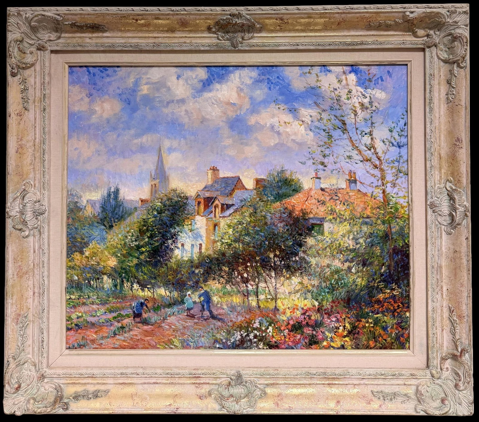Jeanette Leuers French Impressionist Garden Village Oil Painting (1 of 15)