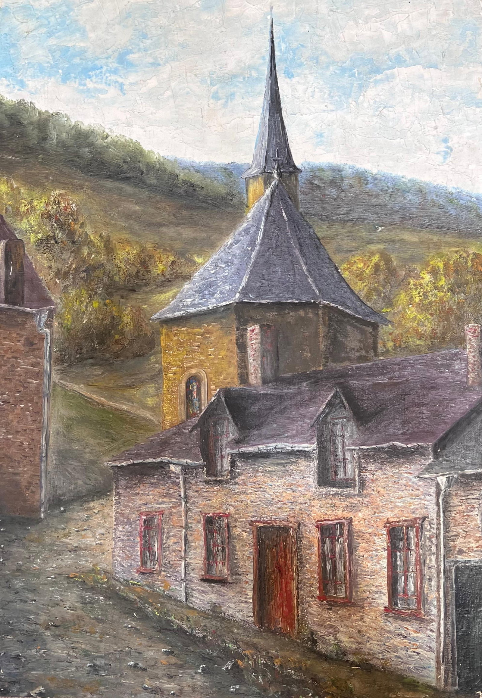 Jean Fourie Church Village Vicarage Cottage Oil Painting (1 of 5)