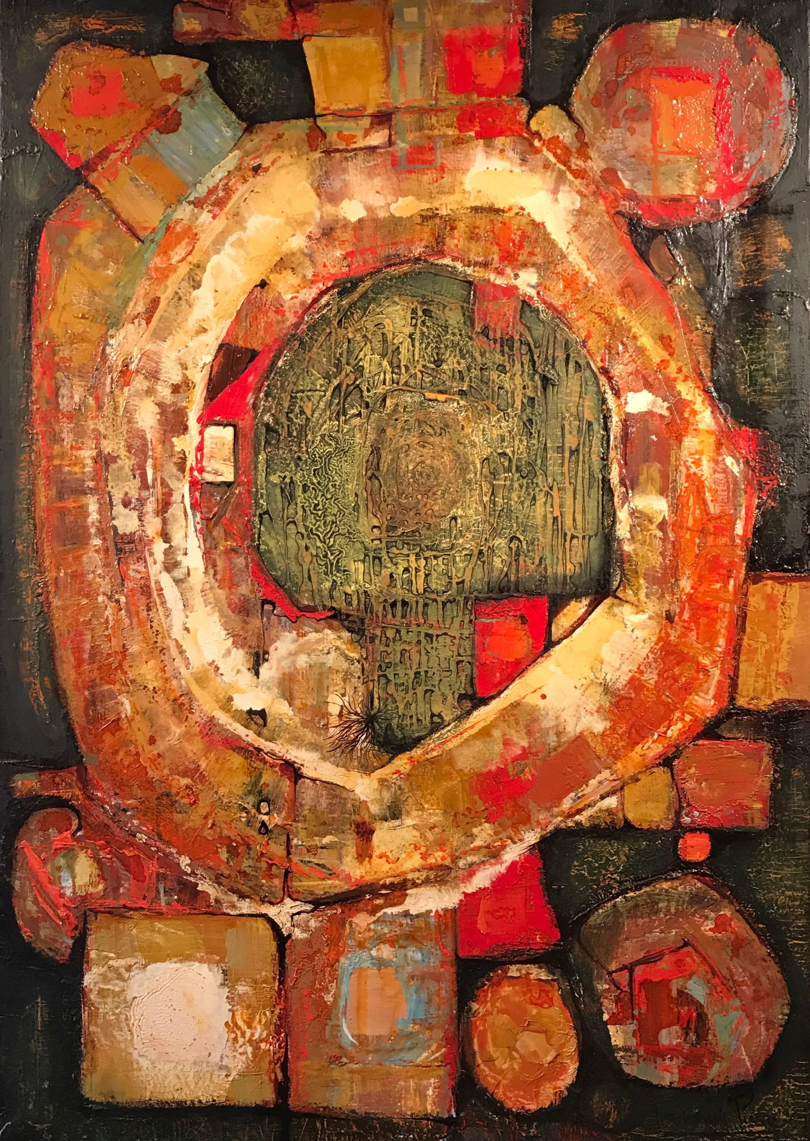 Large French Abstract Oil Painting Beautiful Colors (1 of 9)