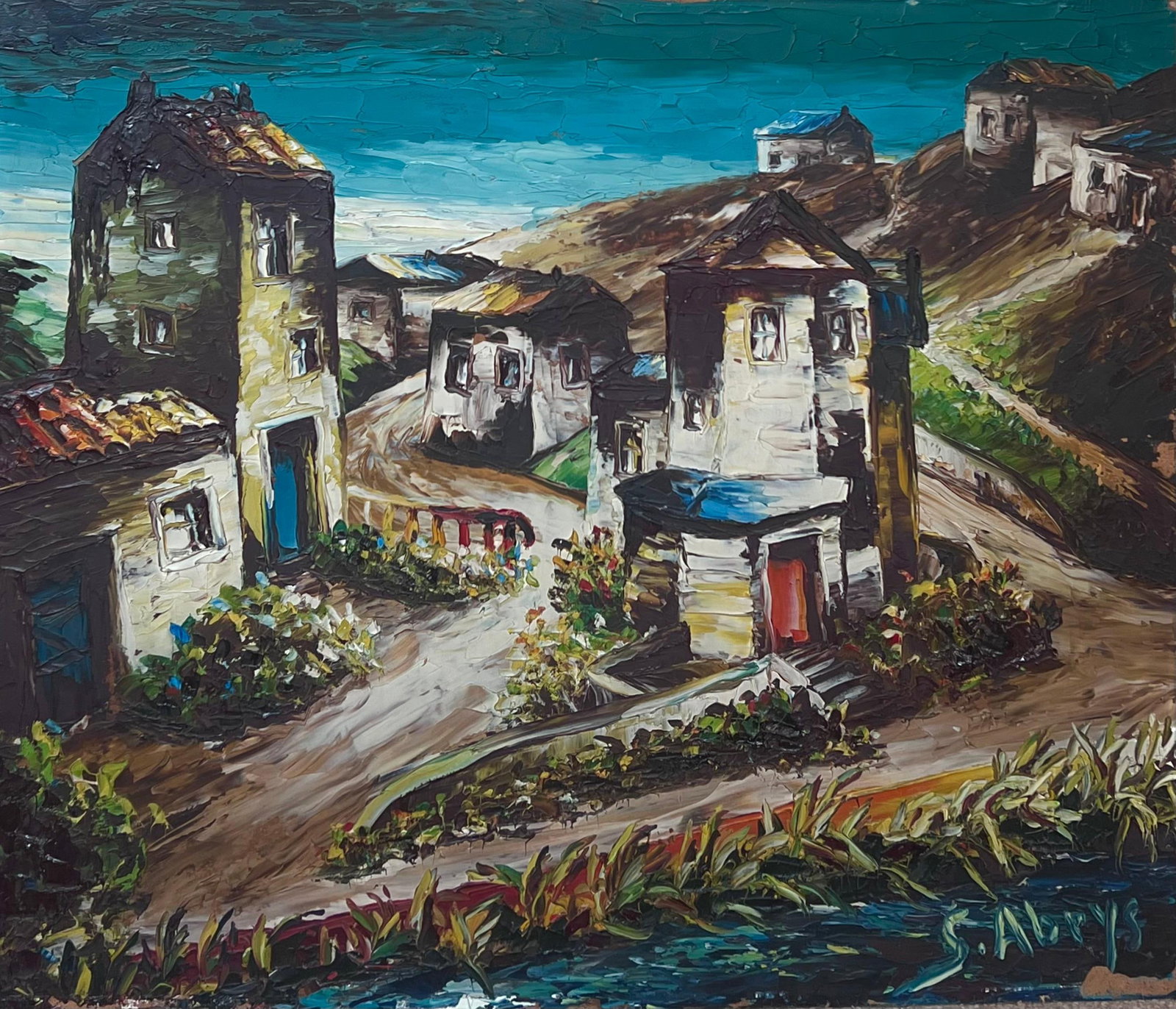 20th Century French Expressionist Artist Winding Streets in Old Village (1 of 11)