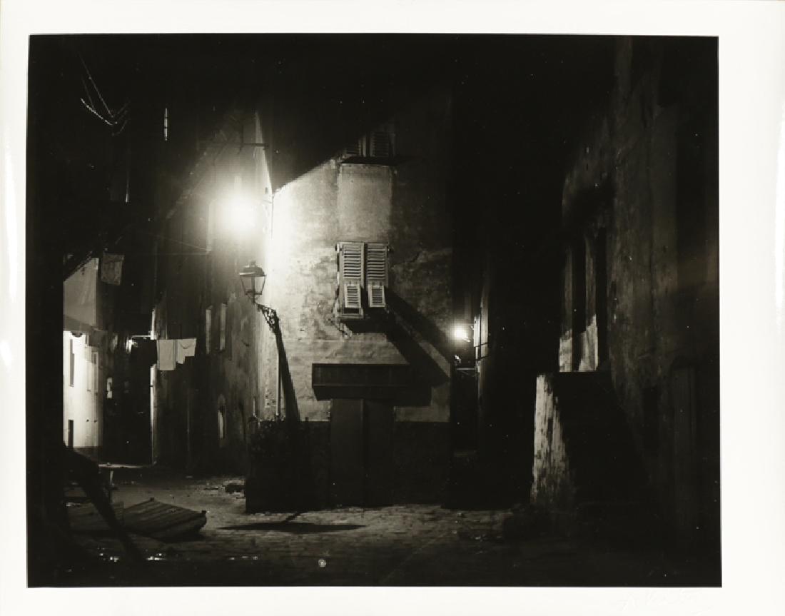 ANDRE KERTESZ HUNGARIAN/AMERICAN 1894-1980: Night View, gelatin silver print, 8 3/4 x 10 1/2 in (22.2 x 26.6 cm), signed in the print