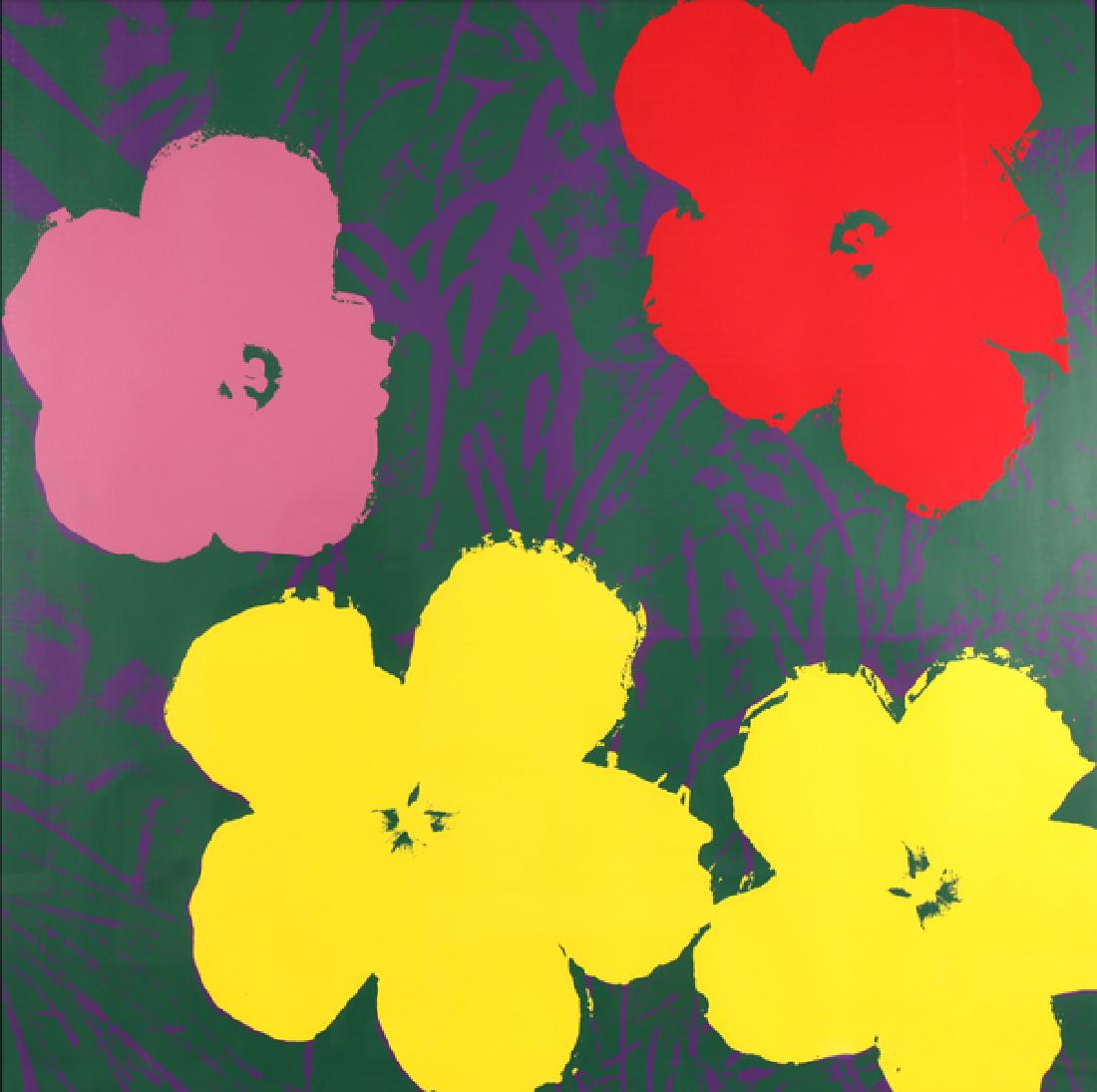 ANDY WARHOL (AFTER) AMERICAN 1928-1987: Flowers, Color lithograph. 1964. , 35 x 35 in (88.9 x 88.9 cm), signed verso lower right, ED 24/250