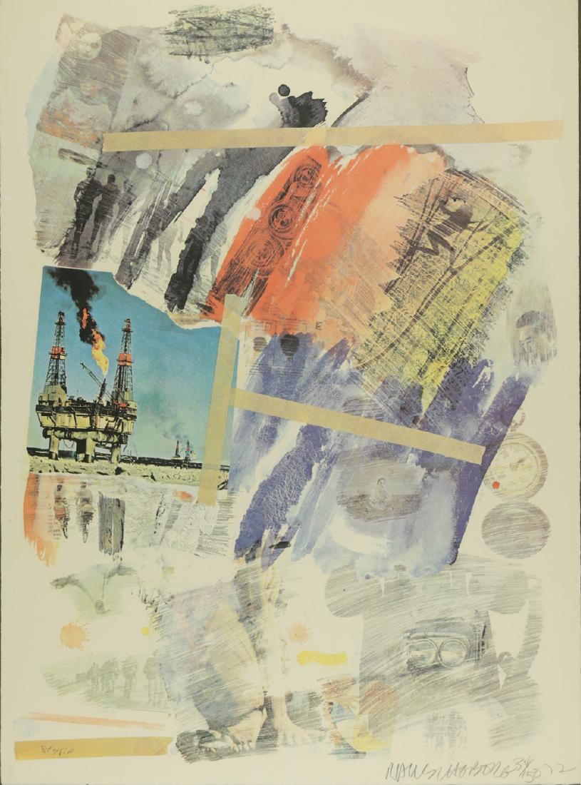 ROBERT RAUSCHENBERG AMERICAN 1925-2008: Styria, lithograph, 29 1/2 x 39 1/2 in (74.9 x 100.3 cm), pencil signed lower right, dated 1974, Edition 34/150