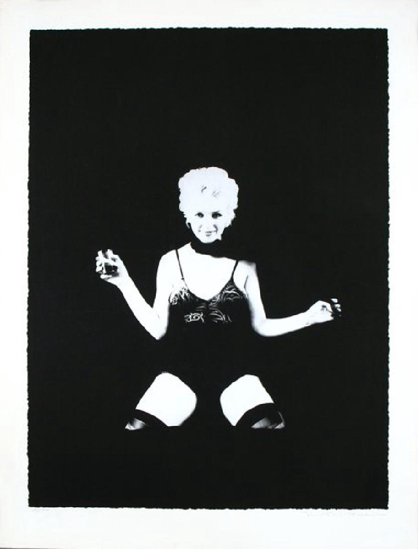 MILTON GREENE AMERICAN 1922-1985: A Little Drink (Marilyn Monroe), silkscreen, 46x 35 in (116.8 x 88.9 cm) , signed lower right, ED 299/300