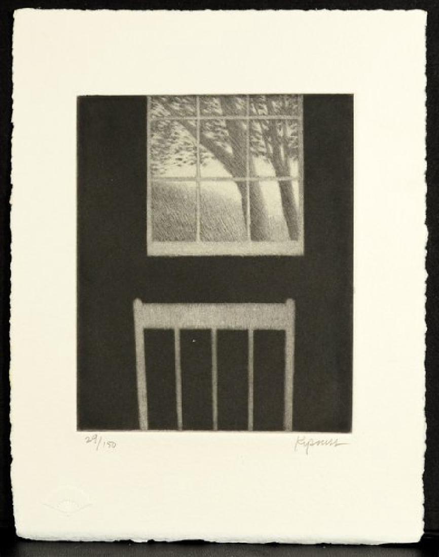 ROBERT KIPNISS AMERICAN B.1931: Landscape with Window and Chair, Mezzotint 4 1/2 x 3 1/2 in (11.4 x 8.9 cm) signed lower right, Edition 109/150