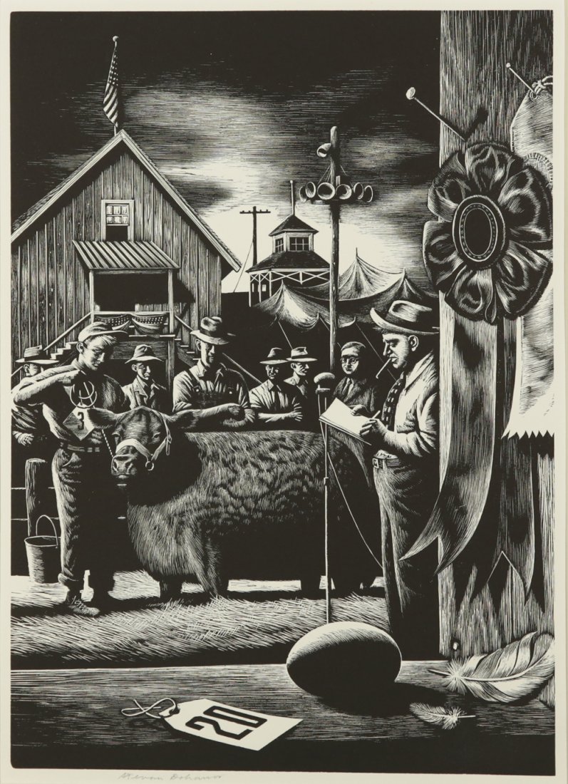 STEVAN DOHONS AMERICAN 1907-1994: State Fair (1948), woodcut, 12 3/4 x 9 in (32. 5 x 22.8 cm), pencil signed lower middle, Edition of 265