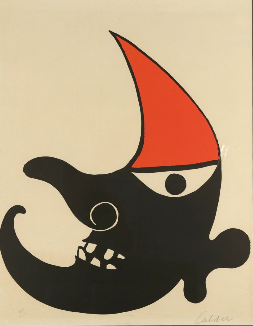 ALEXANDER CALDER AMERICAN 1898-1976: Laughing Moon, lithograph, 28 x 21 1/2 in (71.1 x 54.6 cm), pencil signed lower right, Edition 26/75