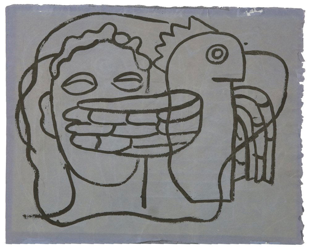 FERNAND LEGER FRENCH 1881-1955: Untitled Studies, (double sided) ink on blue paper, 12 x 15 in (30.5 x 38.1 cm), PROVENANCE: Schoneman Galleries, NY