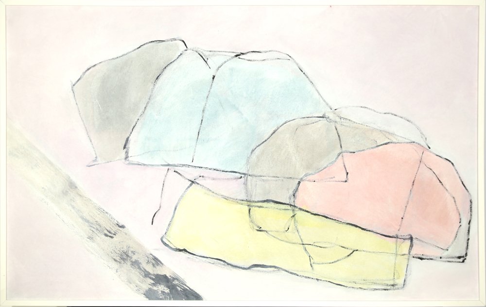 CLEVE GRAY AMERICAN 1918-2004: Zen Gardens #25, acrylic on canvas, 38 x 61 in (96.5 x 154.9 cm), signed Gray, titled and dated '82(verso)