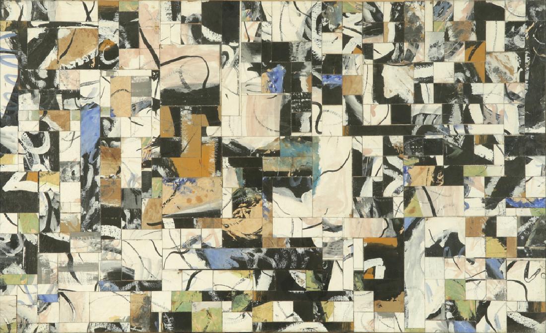 PAUL WIGHTMAN WILLIAMS AMERICAN 20TH CENTURY: Untitled (Collage #12), collage with oil, 16 1/2 x 27 in (41.9 x 68.6 cm), PROVENANCE: Bertha Schaefer Gallery, NY label verso