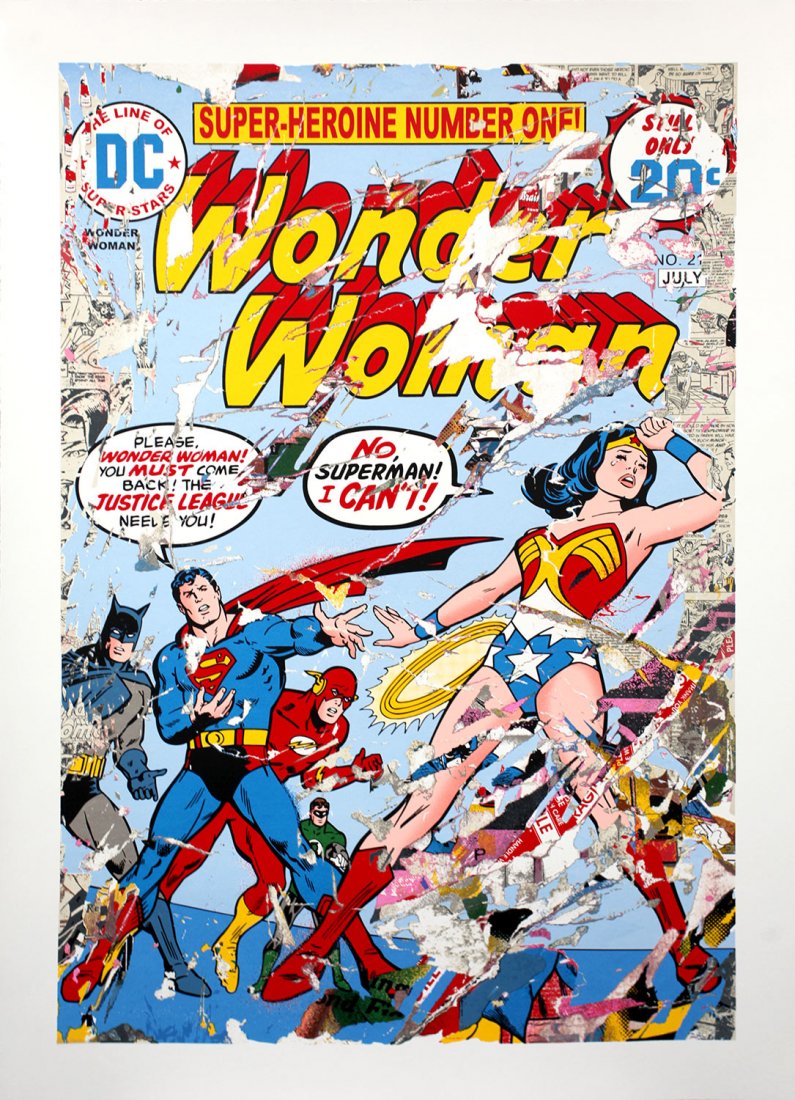 MR. BRAINWASH AMERICAN B.1966: Wonder Woman, 2017, serigraph on paper, 47 x 34 in (119.4 x 86.4 cm), hand signed by the artist with thumbprint stamp on verso, Edition 47/100