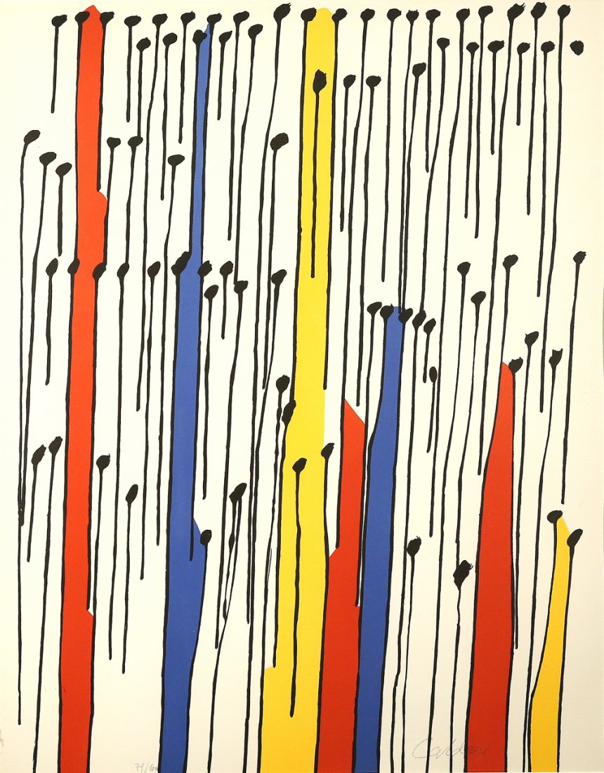 ALEXANDER CALDER AMERICAN 1898-1976: Magic Aeolian, 1973, color lithograph, 25.5 x 19.5 pencil signed, Edition 74/100