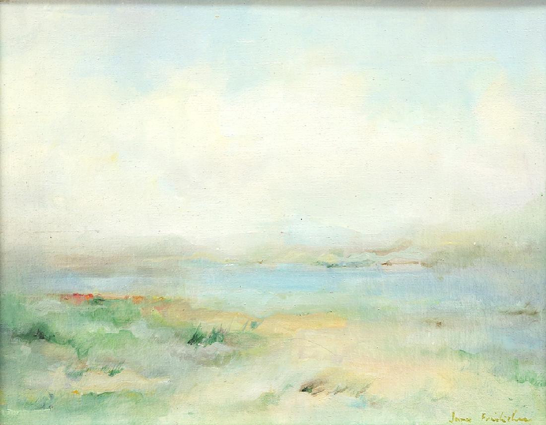 JANE FREILICHER AMERICAN 1924-2014: Untitled, oil on canvas, 10.5 x 13.5 in (26.67 x 34.29 cm), signed lower right