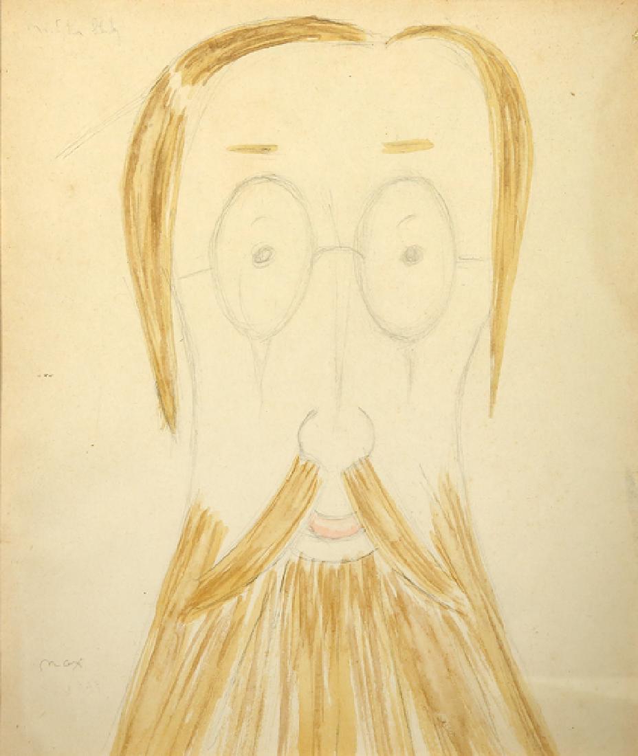 MAX BEERBOHM BRITISH 1872-1952: Mr. Lefton Stanley, pencil and watercolor, 10 3/4 x 9 1/4 in (26 x 23.5 cm), signed lower left
