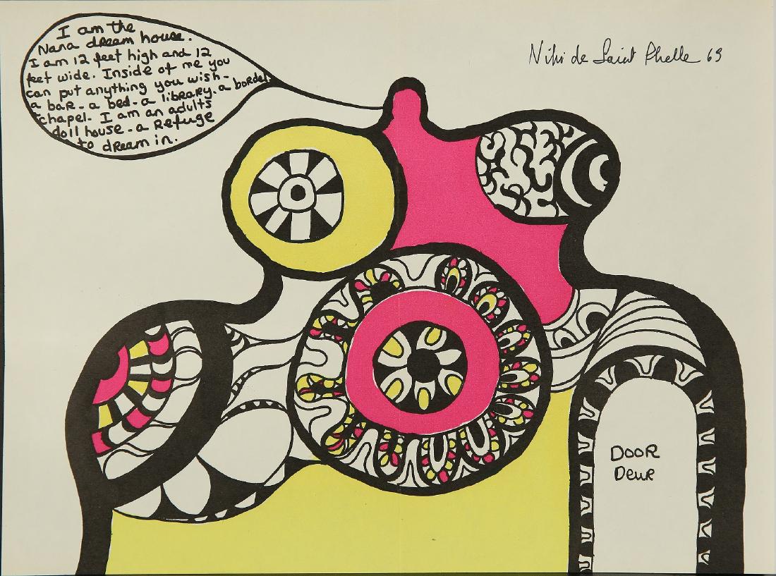 NIKI de SAINT PHALLE FRENCH 1930-2002: I am the Nana Dream House, screenprint in colors, 19 5/8 x 13 3/4 in (35 x 26 cm), signed upper right, dated 1969