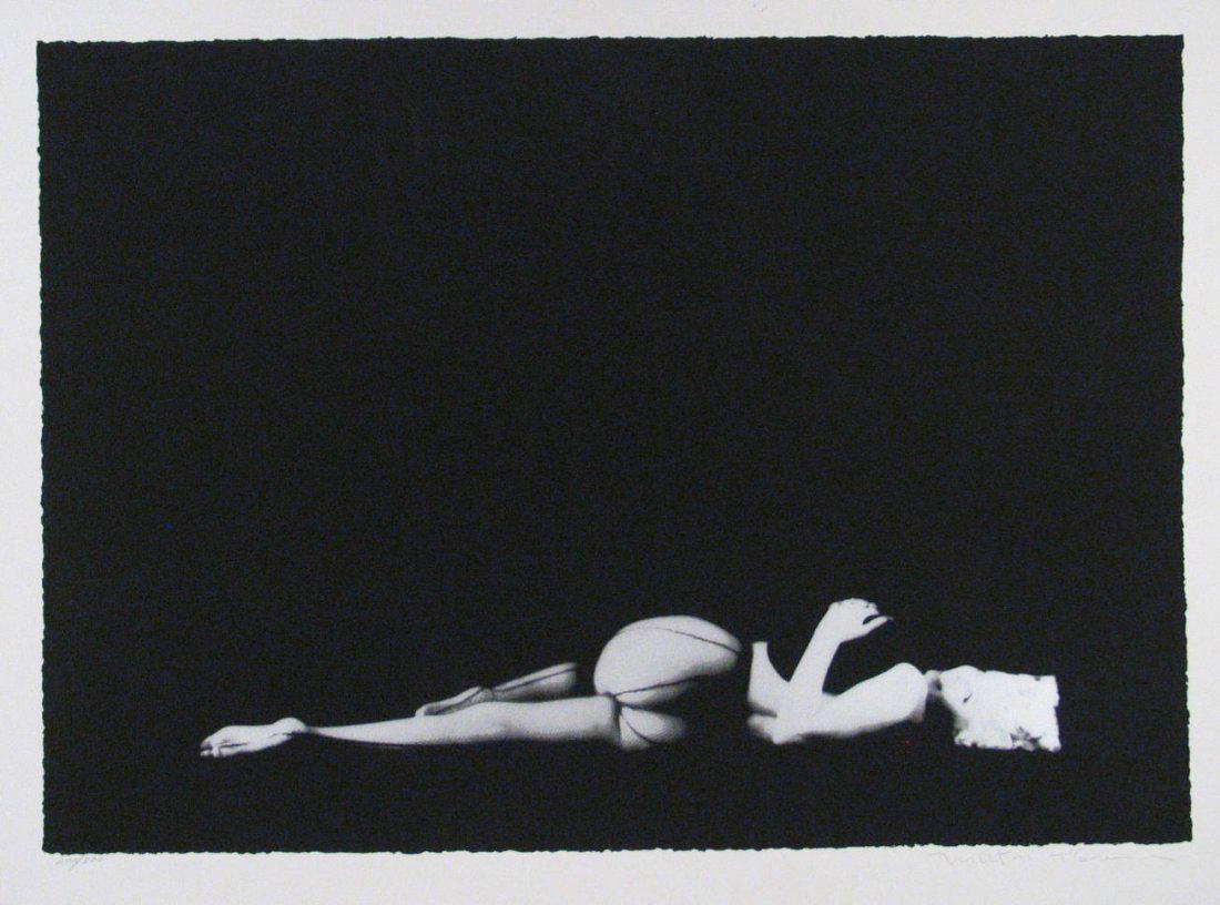 MILTON GREENE AMERICAN: Marilyn Monroe from The Black Sitting", 1956 Photolithograph 30 x 40 in (76.2 x 101.6 cm) signed lower right, Edition 143/300