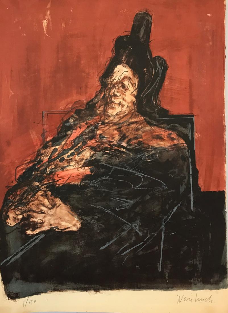 CLAUDE WEISBUCH FRENCH 1927-2014: Untitled Portrait, lithograph, 29 3/4 x 21 1/2 in (75.6 x 54.5 cm) pencil signed lower right, ED 17/150