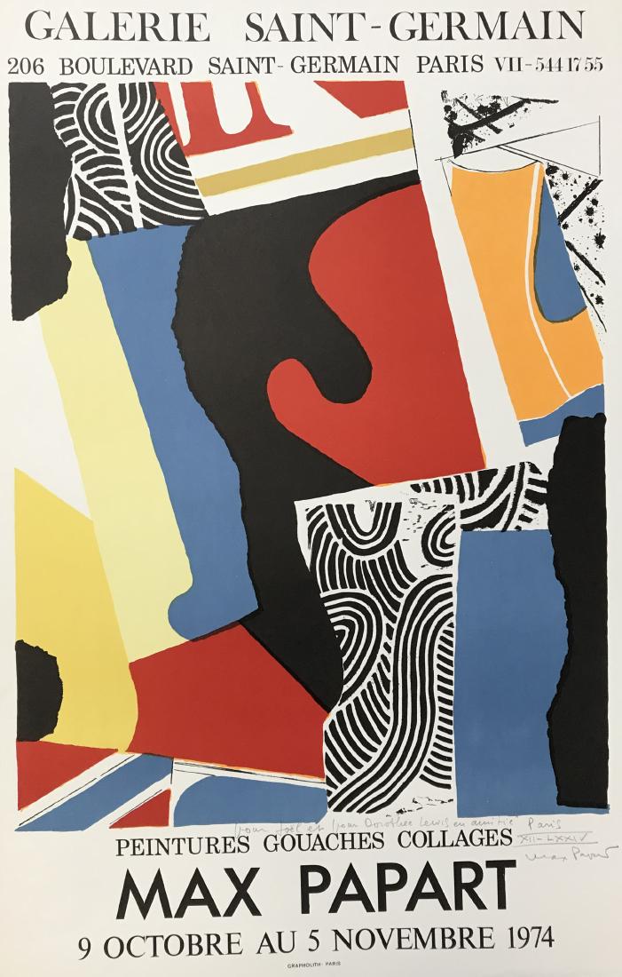 MAX PAPART FRENCH 1911-1994: Gallery Exhibition, lithograph, 19 3/4 x 20 1/2 in (50.1 x 52.07 cm)