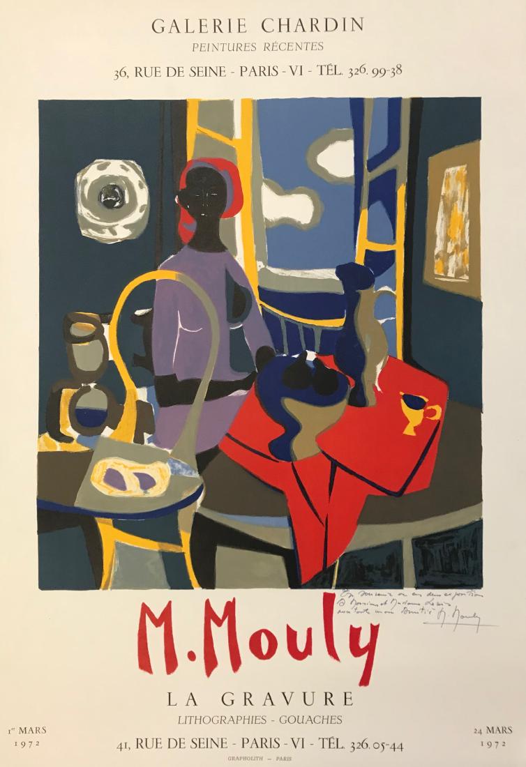 MARCEL MOULY FRENCH 1918-2009: Gallery Exhibition, lithograph, 28 7/8 x 20 in (70.9 x 50.8 cm) hand signed lower right