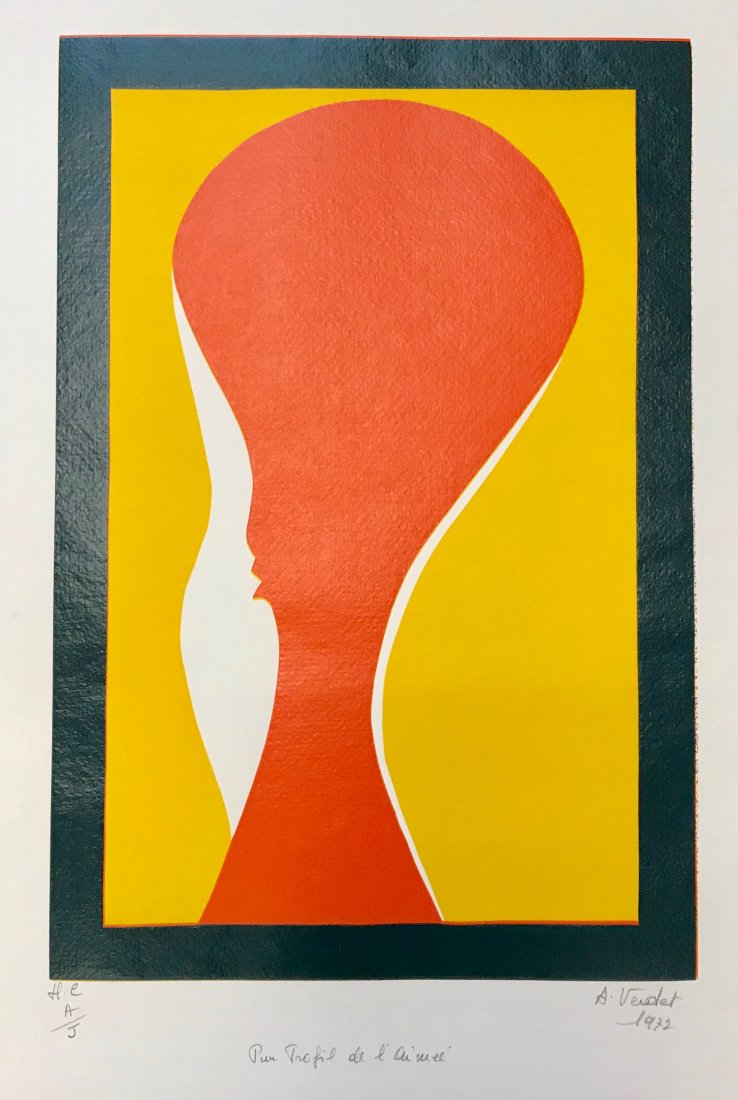ANDRE VERDET FRENCH 1913-2004: Abstract Composition (1972), lithograph, 25 3/4 x 20 in (65.4 x 50.8 cm), signed lower right dated 1972