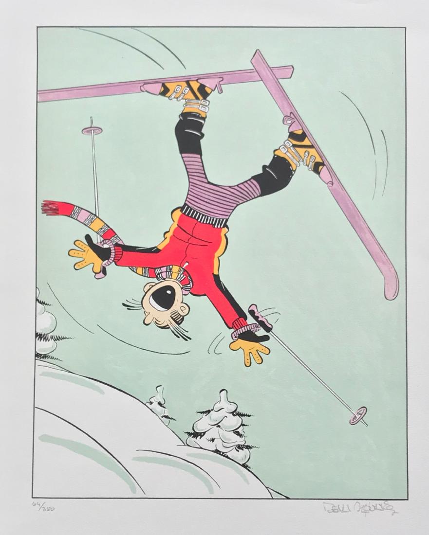 DEAN YOUNG AMERICAN B.1938: A Skiing Dagwood, lithograph, 18 x 14 1/4 in (45.7 x 36.2 cm), signed and numbered 69/300