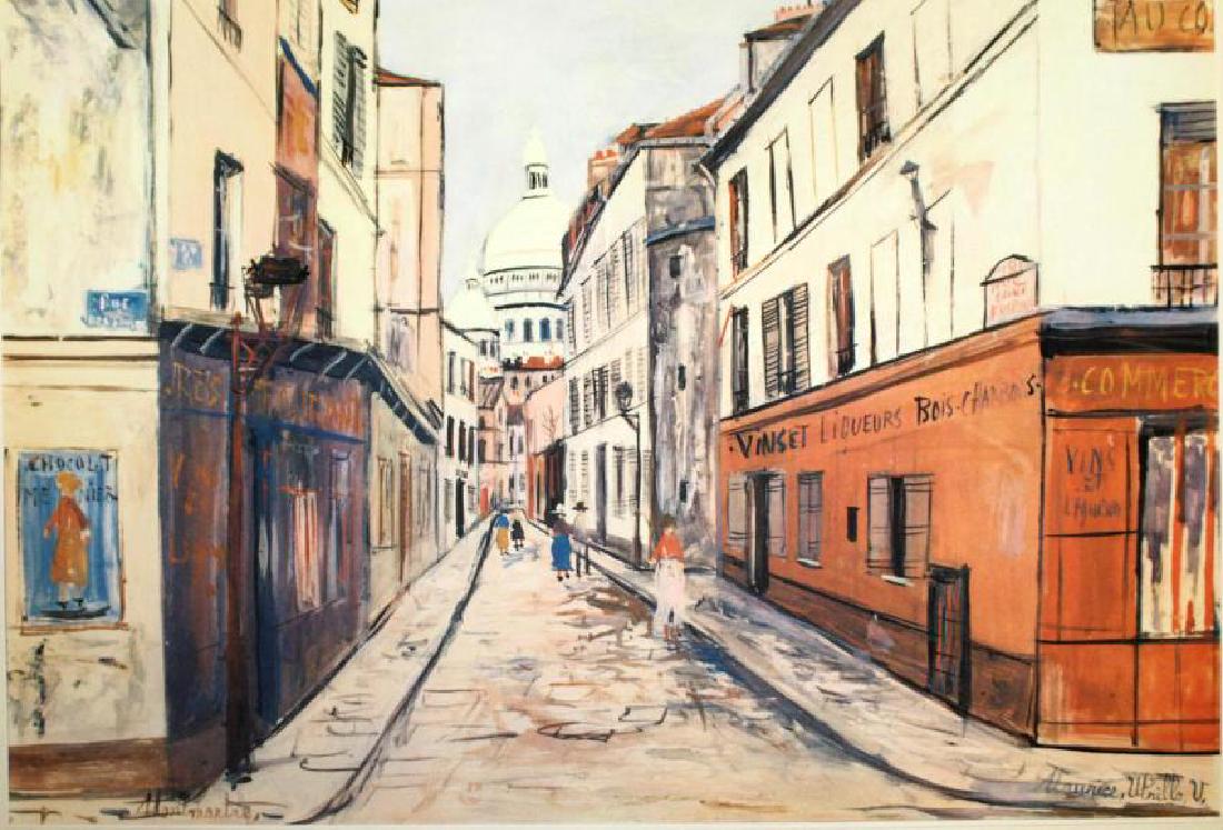 MAURICE UTRILLO FRENCH 1883-1955: Tavola 38, 1961, original lithograph on paper, 14 x 19 in (35.6 x 48.3 cm), signed in the plate, Edition 91/450 , Publisher: Grafiche Milani Editrice e Societa Milano Suite: Tavola - 40 Disegni di Mae
