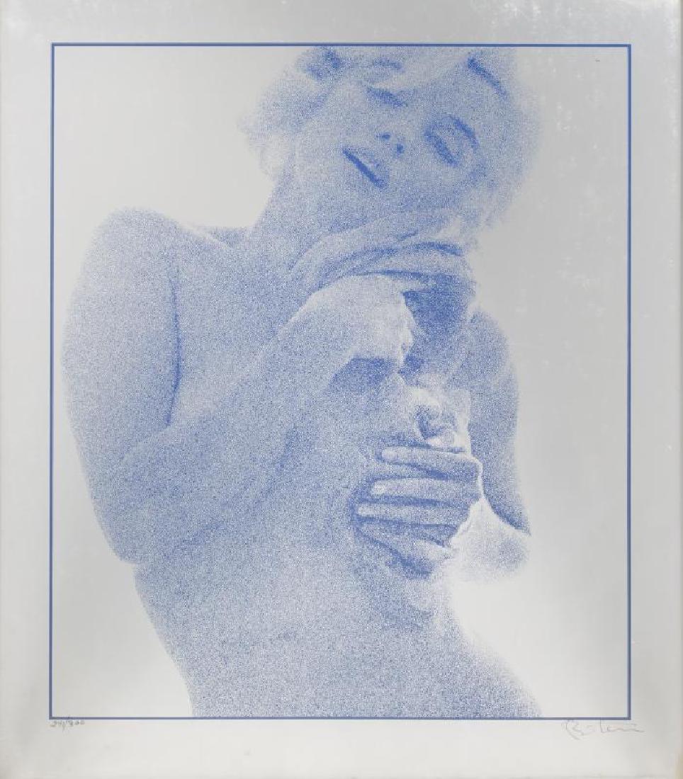 BERT STERN * AMERICAN 1929-2013: Silver and Blue Marilyn Monroe, lithograph on foil, 40 x 32 in (101.6 x 81.2 cm), signed lower right, ED 143/300