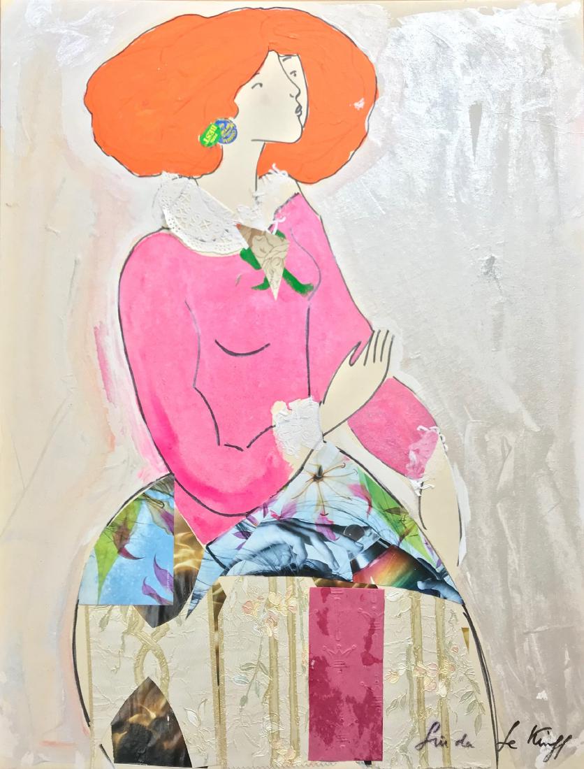 LINDA LE KINFF FRENCH B.1949: Hanouchka, mixed media collage, 19 5/8 x 25 1/2 in (50 x 64.8 cm), signed lower right , signed with title and dated Paris, 2005