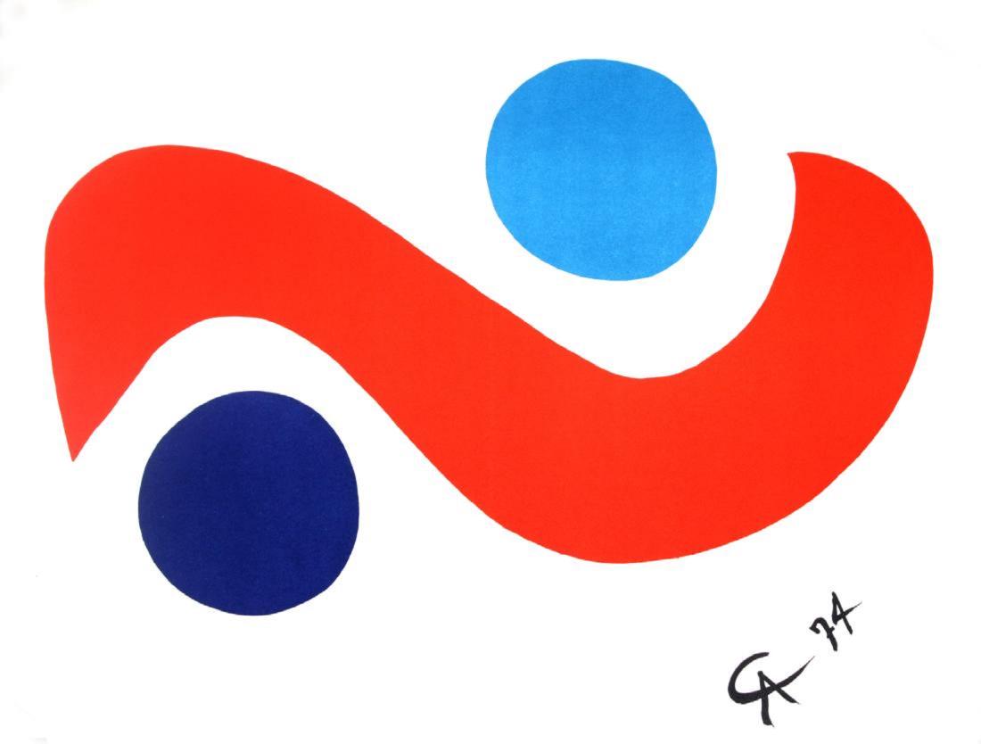ALEXANDER CALDER AMERICAN 1898-1976: Skybird, 1974 , color lithograph on Arches wove paper, 20 x 26 in (50.8 x 66 cm), From the limited edition Suite: The Flying Colors Collection