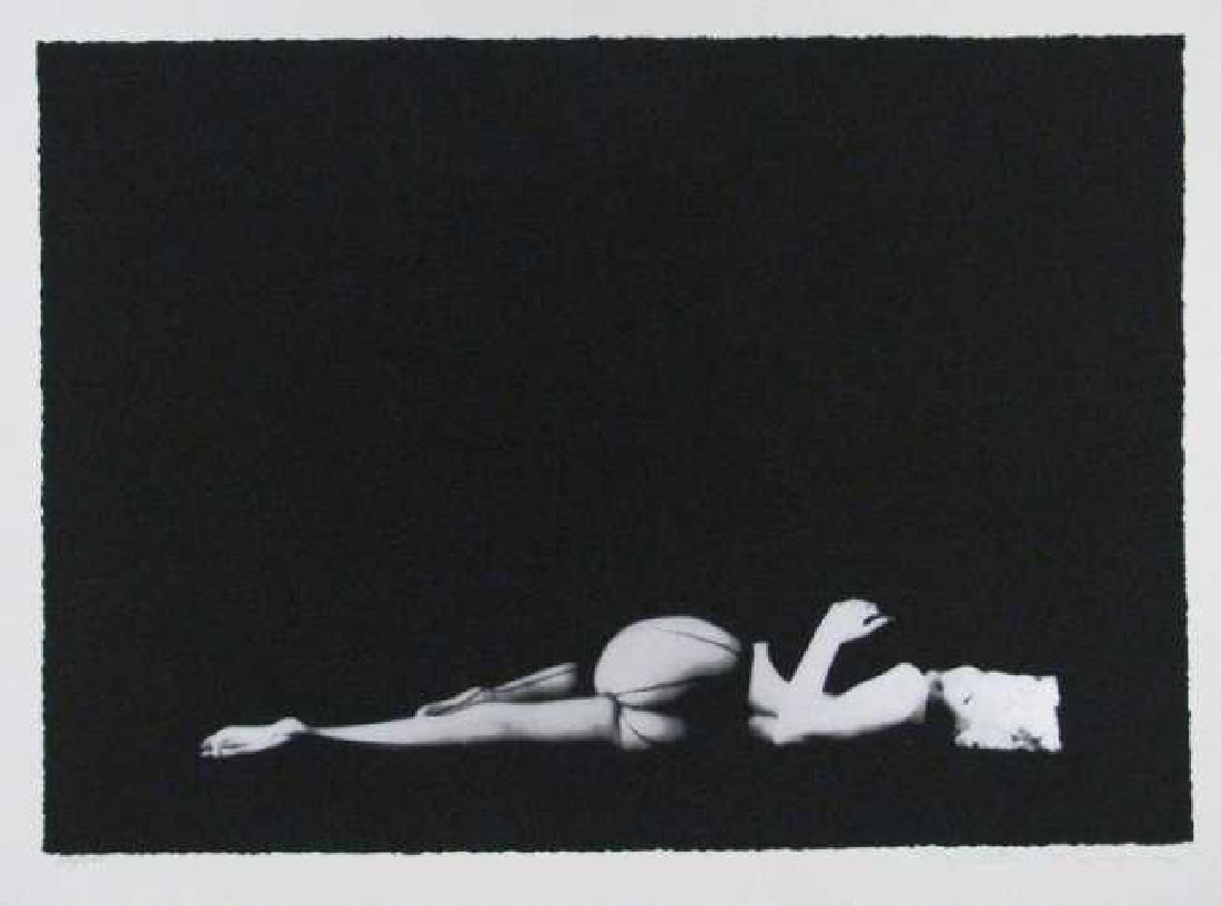 MILTON GREENE AMERICAN B.1923: MILTON GREENE AMERICAN B.1923 Marilyn Monroe from The Black Sitting", 1956 Photolithograph 30 x 40 in (76.2 x 101.6 cm) signed lower right, Edition 221/300
