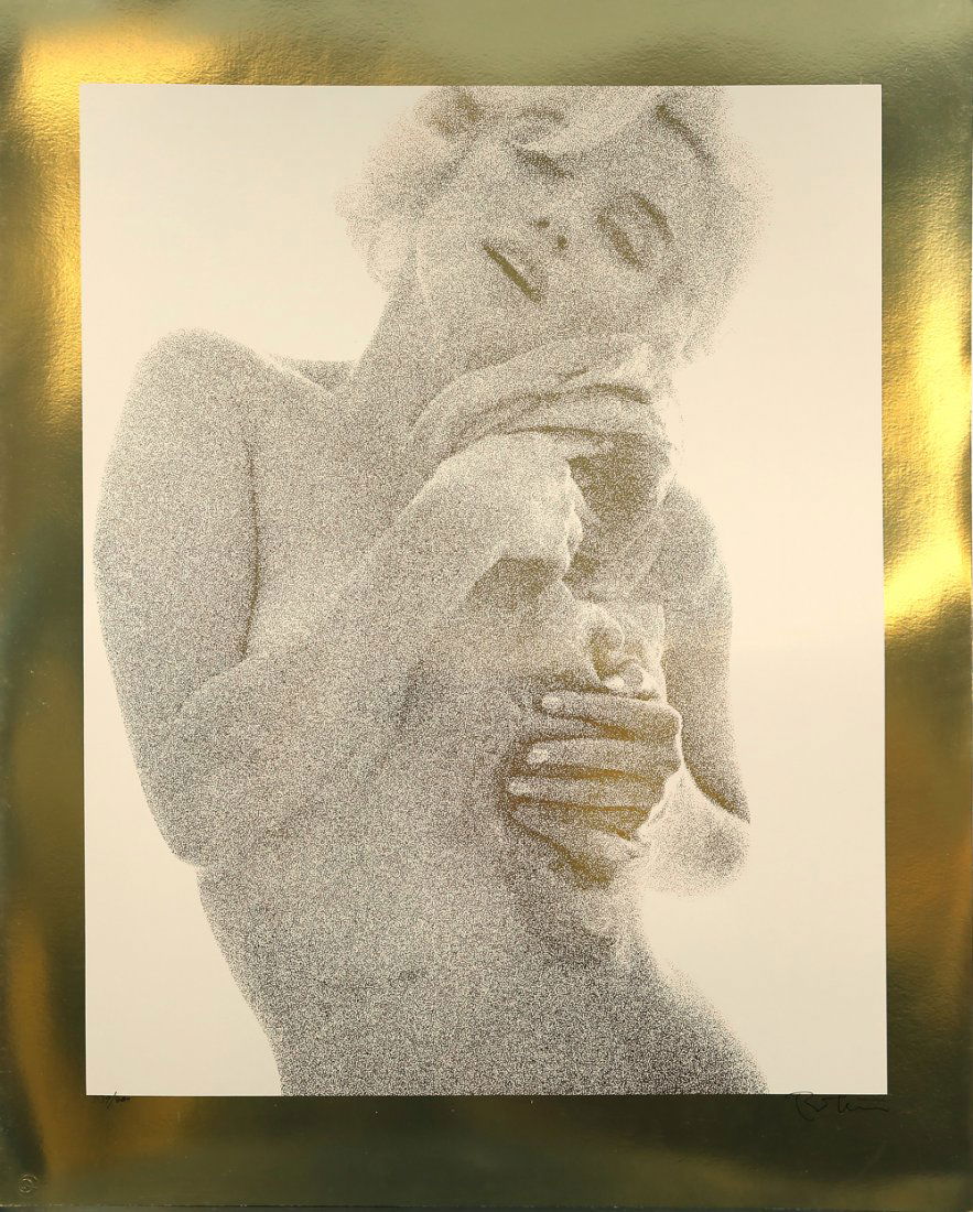 BERT STERN AMERICAN 1929-2013: Marilyn Monroe with Roses (from the Last Sitting), 1962 Silkscreen on gold foil paper 33.5 x 26.25 in (85.1 x 66.7 cm) signed lower right, Edition 240/300