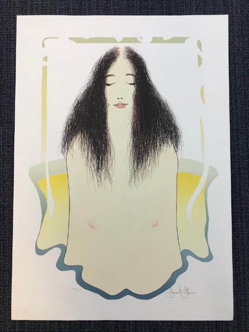FRANK GALLO AMERICAN B.1933: A Strange Girl in my Bath. lithograph with embossing dated to 1976, 31 1/4 x 21 1/2 in , pencil signed lower right and numbered 253/300. Published by Circle Gallery, Chicago,