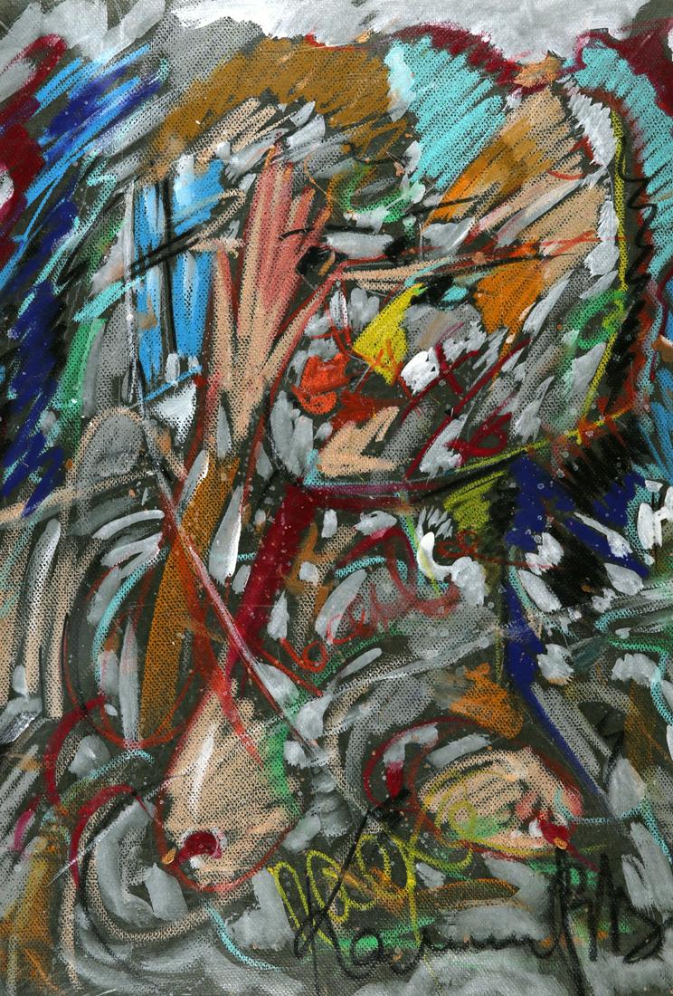 VIACHESLAV VASILEVIEH KALININ RUSSIAN B.1939: Untitled, pasel, 24 x 17 in (61 x 43.2 cm)signed lower middle, PROVENANCE: Purchased from Alexander Glezer, collector of non-official and post Soviet Art Director of Museum of Modern Russian Art, NY