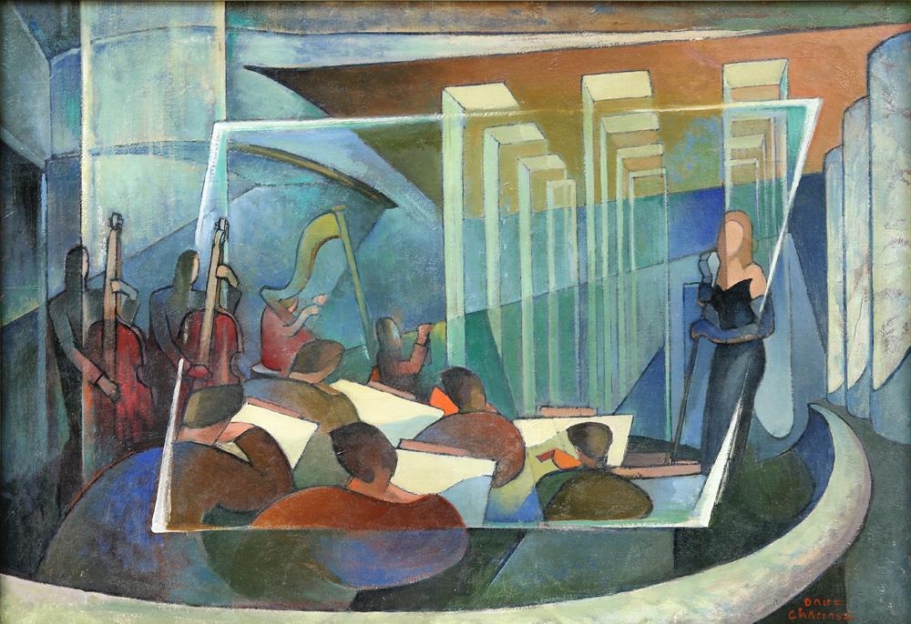 DANE CHANASE AMERICAN 1894-1975: The Night Club, oil on canvas, 21 x 30 in (53.3 x 76.2 cm), framed 21 1/2 x 35 in (54.6 x 88.9 cm), signed lower right, PROVENANCE: Private collector Boston, MA