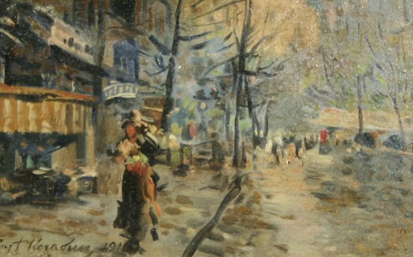 KOROVIN (RUSSIAN) Paris Street Scene Oil