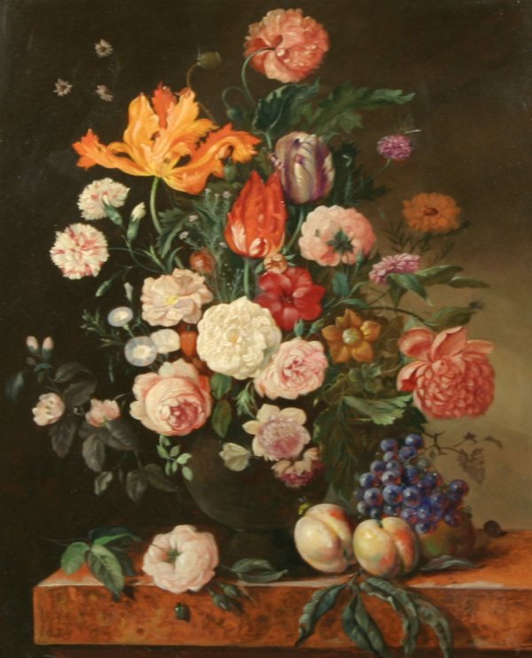 PIELER (AUSTRIAN) Still Life of Flowers Oil