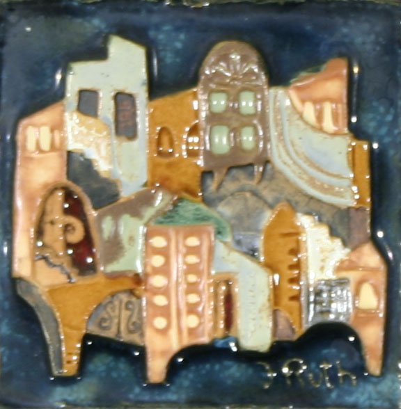 RUTH (AMERICAN) Jerusalem Cityscape Ceramic