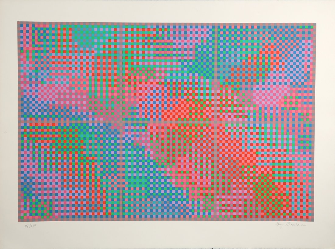 TONY BECHARA PUERTO RICAN B.1942: Sixes, 1979, serigraph, 22 x 30 in. (55.88 x 76.2 cm), signed and numbered in pencil, Edition 99/250