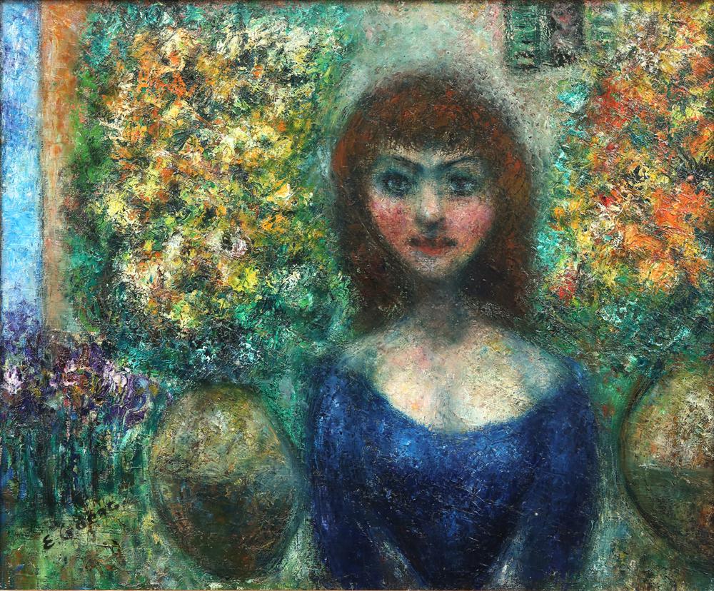 EDOUARD GOERG FRENCH 1893-1969: Le Jardin a Magagnose, Avril, Mai, 1957, oil on canvas, 18 x 22 in (45.7 x 55.9 cm), signed lower left, signed, titled and dated verso, PROVENANCE: Arthur Lenars & Co, and Galerie Dourant, Paris label