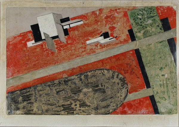 LISSITZKY (RUSS 1890-1941) "Abstract Composition": LISSITZKY, EL (RUSSIAN 1890-1941) "Abstract Composition", watercolor, gouache on paper, 13.75 x 8.60 in (35 x 21.8 cm), , PROVENANCE: Private collector, Canada.