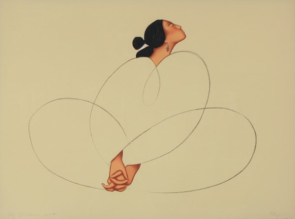 GORMAN (AMER 1932-2005) "Seated Woman Facing...": GORMAN, R. C. (AMERICAN 1932-2005) "Seated Woman Facing Right", 2002, seriagraph, 25.5 x 30.5 in (57.2 x 77.4 cm), ed. 73/75, pencil signed lower left,