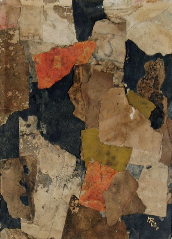 RICHTER (GERMAN 1888-1976) "Collage": RICHTER, HANS (GERMAN 1888-1976) "Collage", paper collage, 5.5 c 4 in (14 x 10.1 cm), signed lower right, dated 1963.