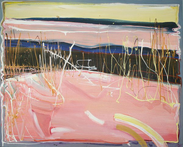 D'VORZON (AMERICAN 20TH CENT) "In Pink In Fal: D'VORZON, BERENICE (AMERICAN 20TH CENT) "In Pink In Fall" oil on canvas, 40 x 50 in (101.6 x 127 cm), signed and titled verso, dated 1985. PROVENANCE: Estate of Elaine de Kooning