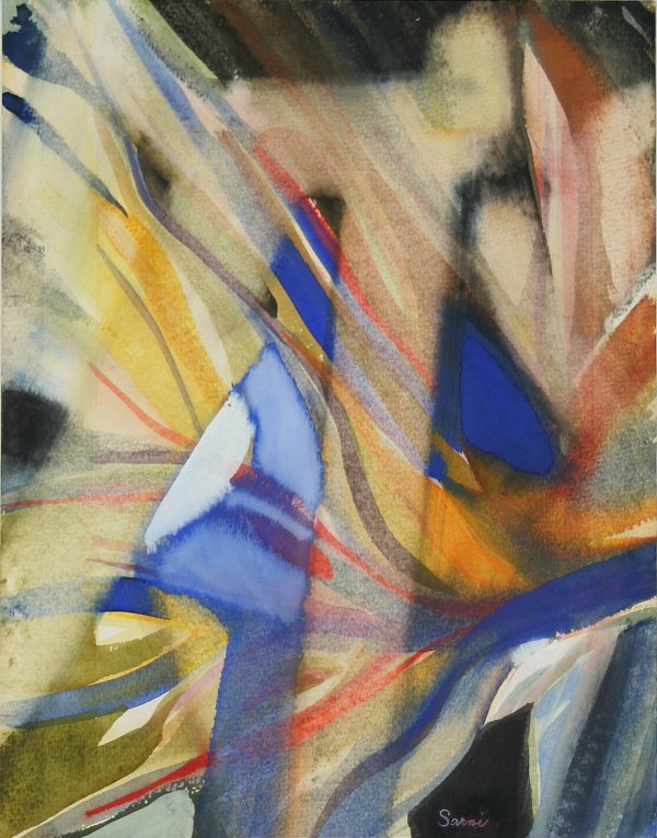 SARNI (AMERICAN 20TH CENT) "Abstraction": SARNI, MARIE (AMERICAN 20TH CENT) "Abstraction" watercolor on paper, 15.5 x 12.5 in (39.4 x 3l.8 cm), signed lower right. PROVENANCE: Estate of Elaine deKooning